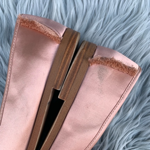 SOLD✨ZARA satin pink frayed Loafer flat - Picture 6 of 8